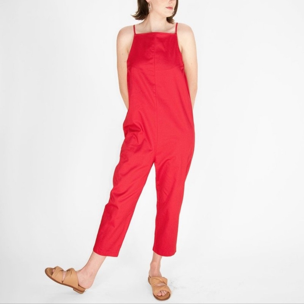 Beth Yard Twill Jumpsuit in Maraschino Red Size XS
